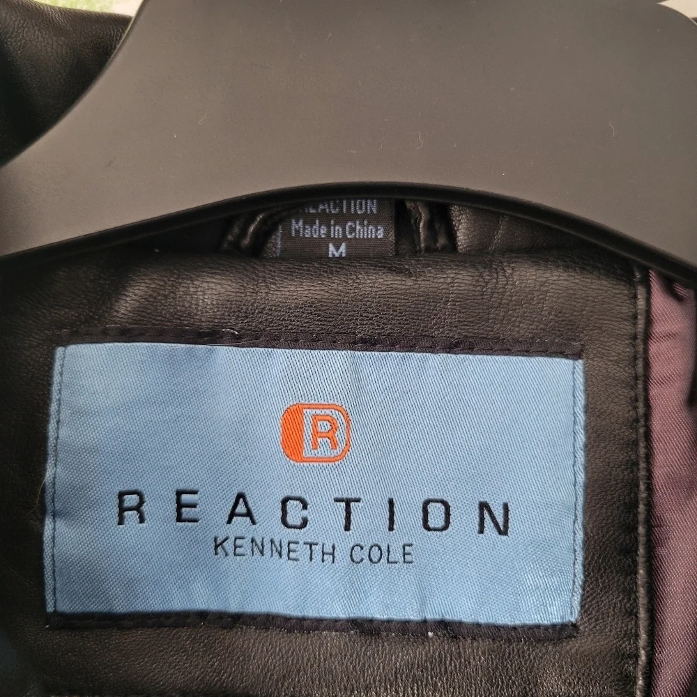 Kenneth Cole Reaction Black Leather Jacket.